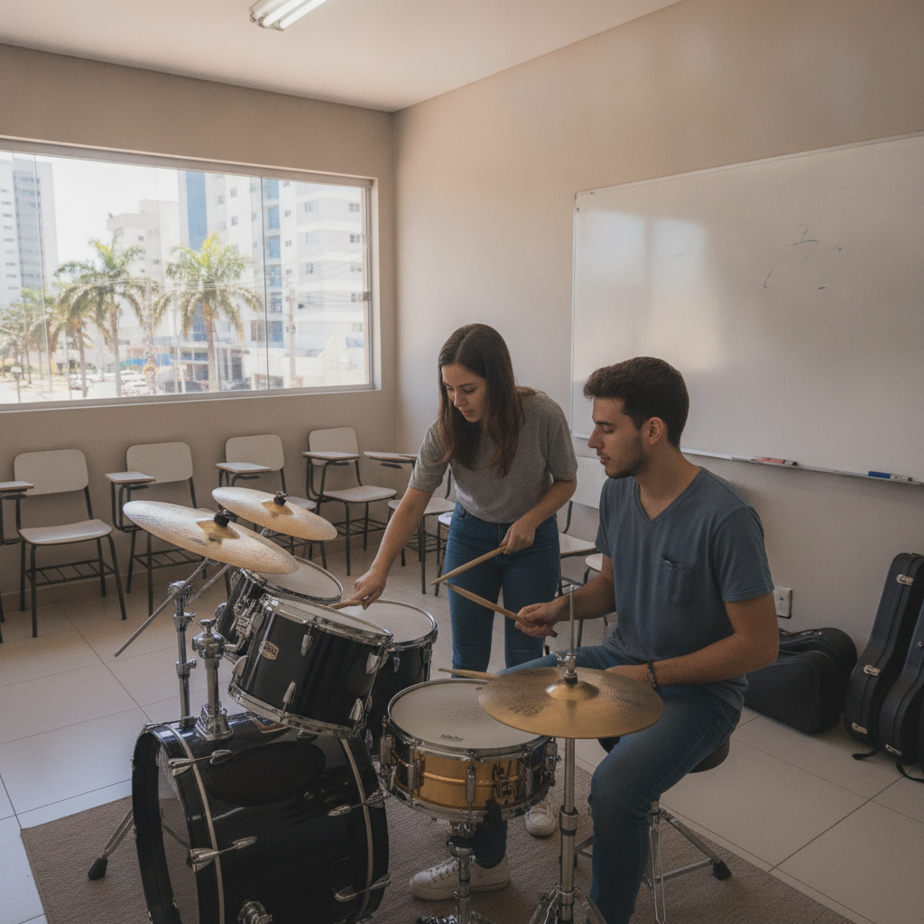 Aulas de Bateria para Iniciantes em Goiânia: O Que Esperar