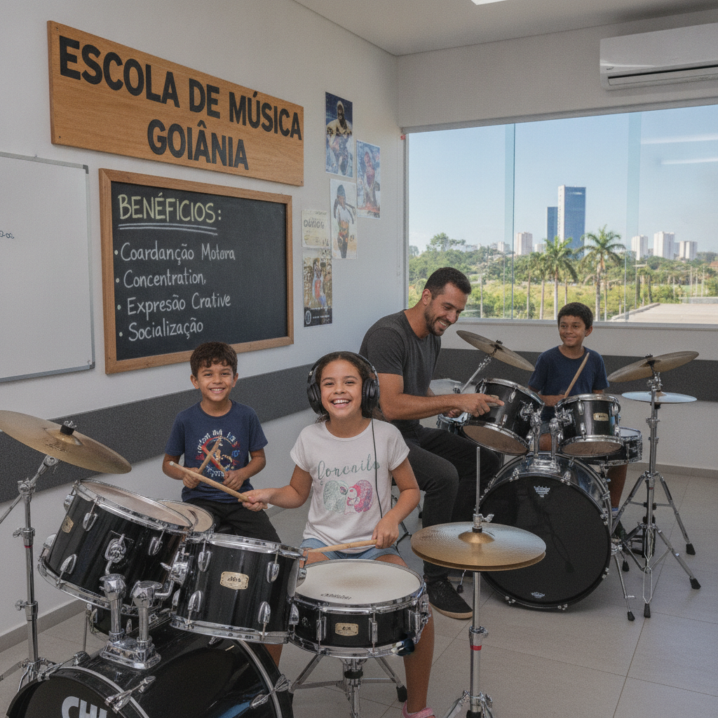 Benefícios das Aulas de Bateria para Crianças em Goiânia