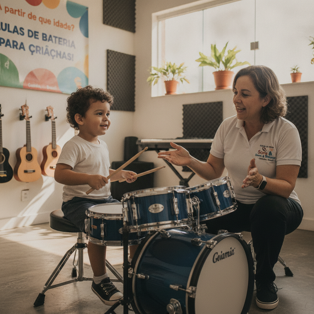 Benefícios das Aulas de Bateria para Crianças em Goiânia