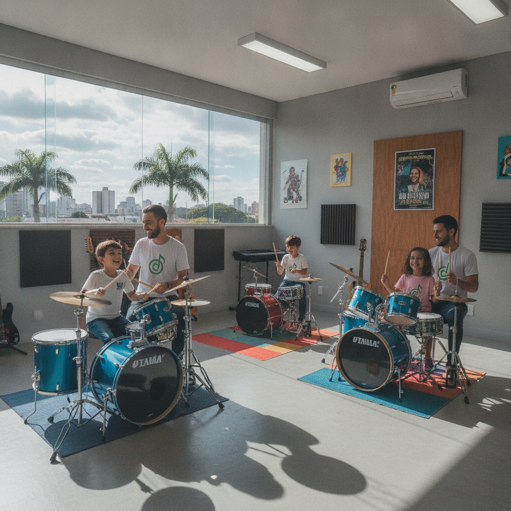 Benefícios das Aulas de Bateria para Crianças em Goiânia