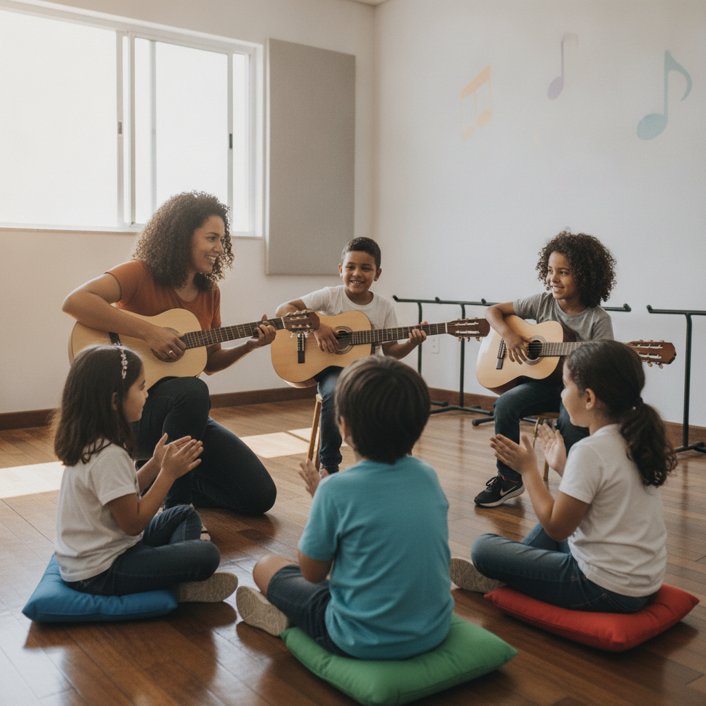 Benefícios das Aulas de Violão para Crianças em Goiânia