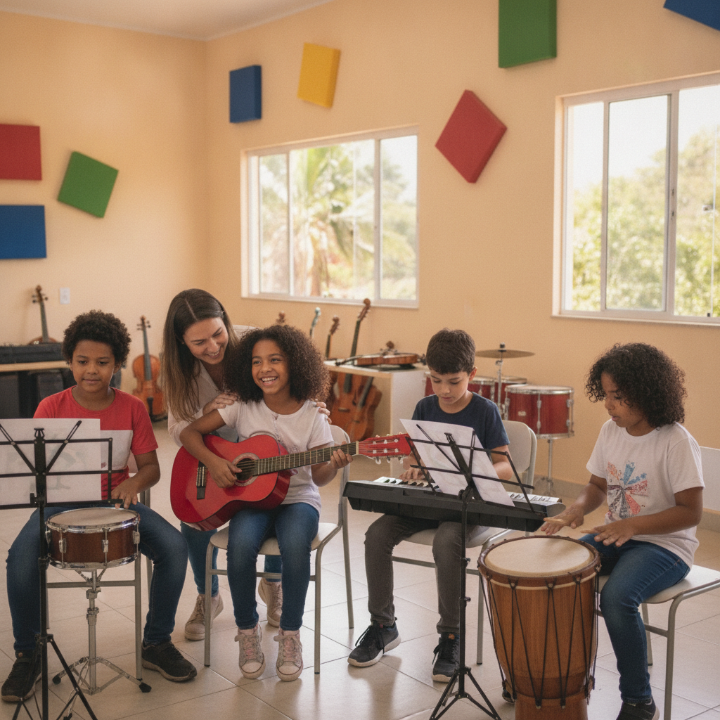 Benefícios de Tocar Instrumento Musical para Crianças em Goiânia