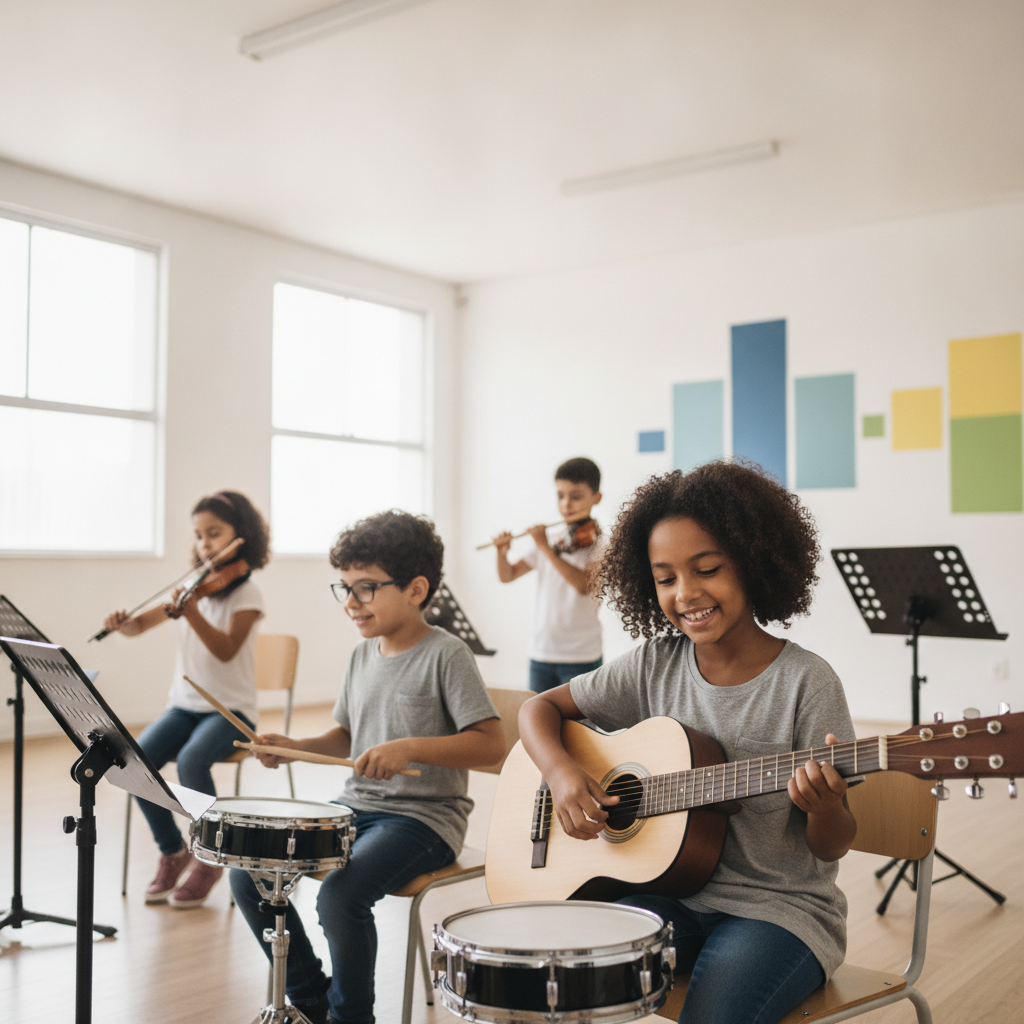 Benefícios de Tocar Instrumento Musical para Crianças em Goiânia