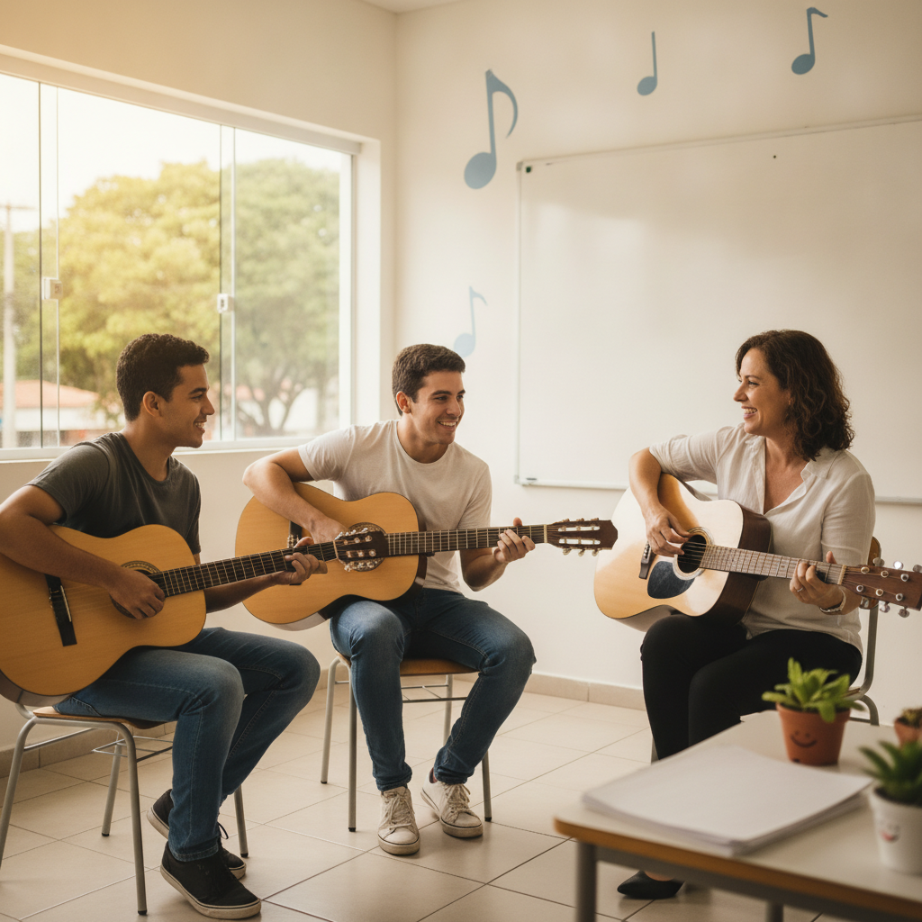Benefícios de Tocar Violão para a Saúde Mental em Goiânia