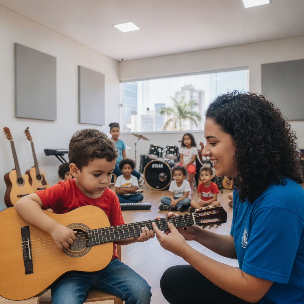 Com que idade a criança pode começar aulas de violão em Goiânia?