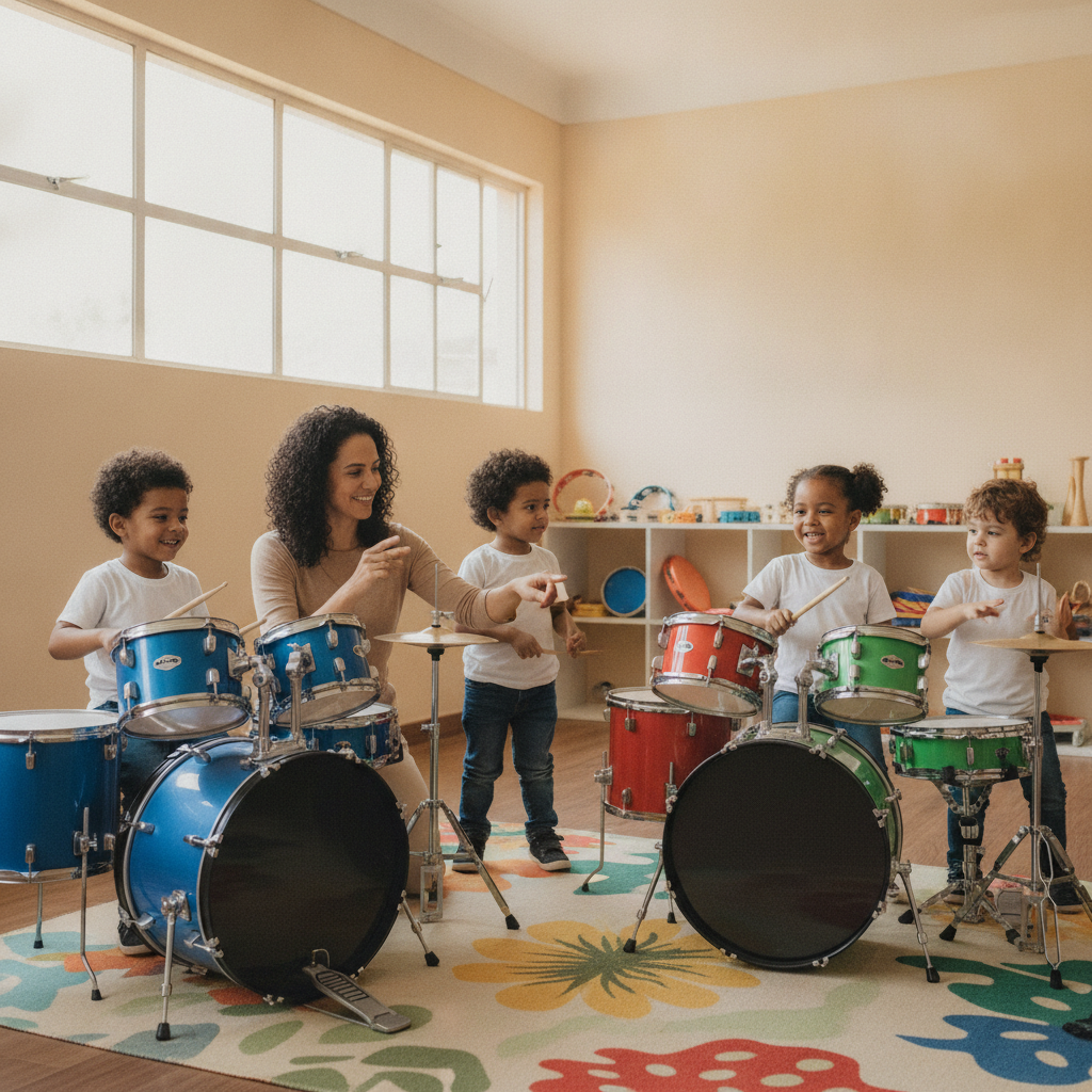 Como a Bateria Desenvolve Coordenação Motora em Crianças em Goiânia