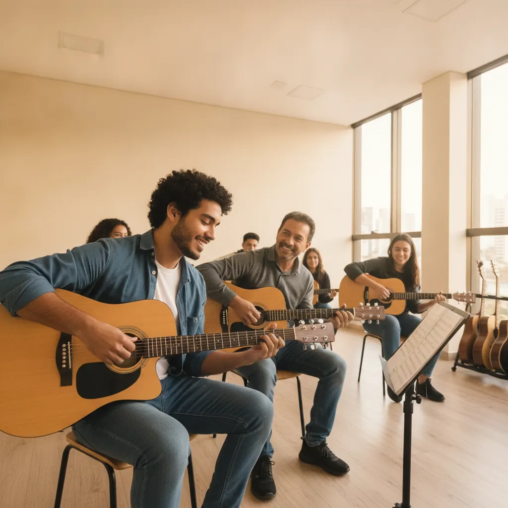 Como aprender a tocar música gospel no violão em Goiânia